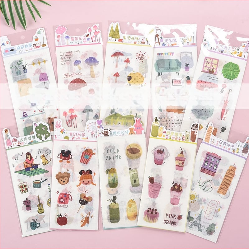 Бележник с хартиени стикери за дневник — сладки карикатури, модел HZ0183, печат, серия And paper stickers