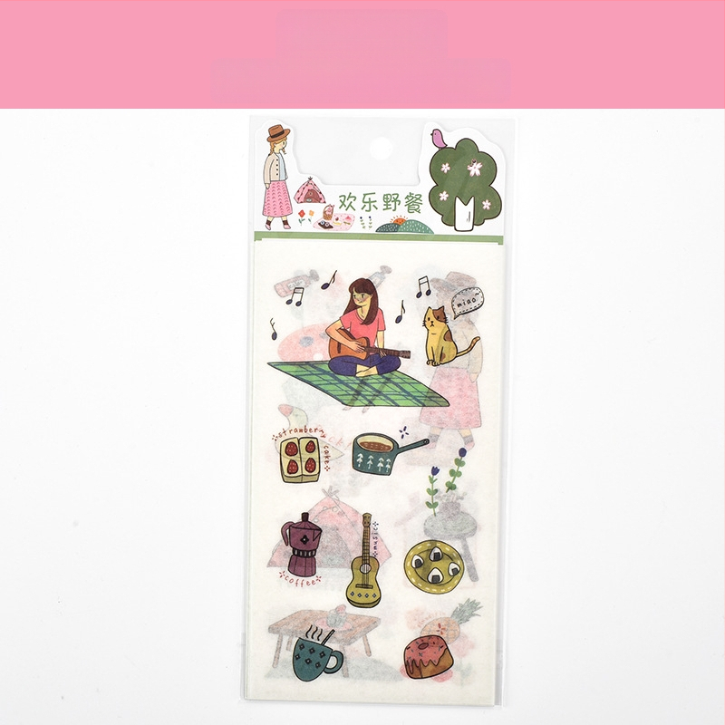 Бележник с хартиени стикери за дневник — сладки карикатури, модел HZ0183, печат, серия And paper stickers