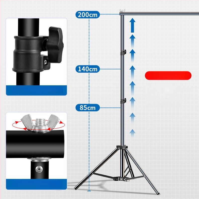 Teleskopinis fonų laikiklis fotografijoms, audiniams ir popieriniams fonams