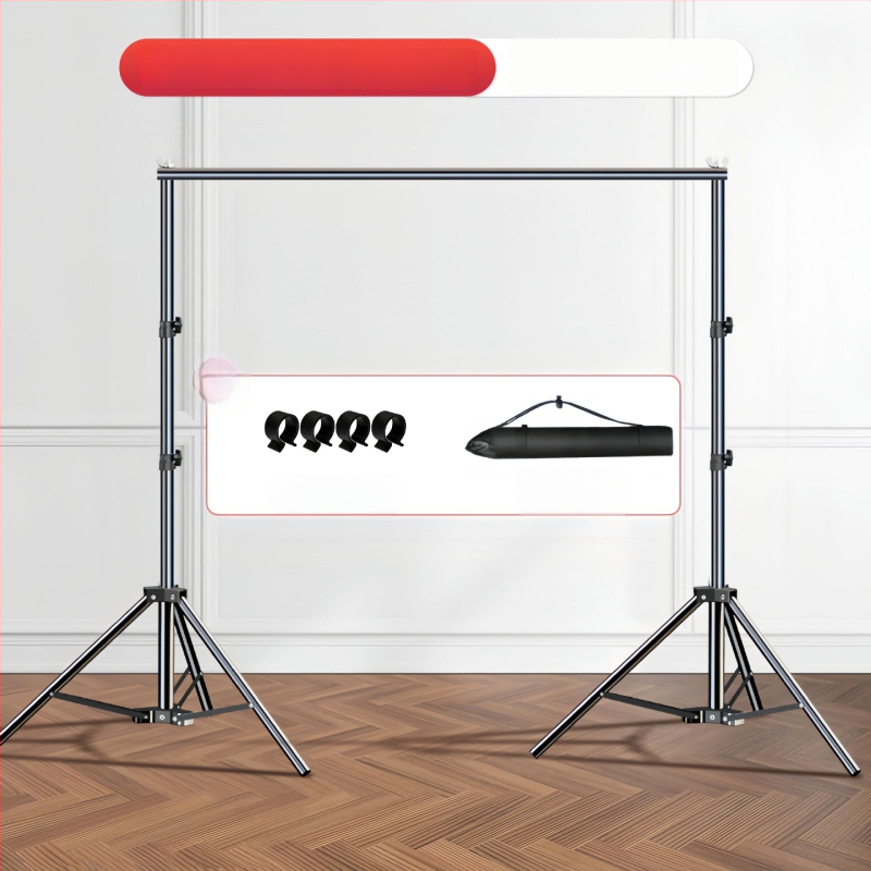 Teleskopinis fonų laikiklis fotografijoms, audiniams ir popieriniams fonams