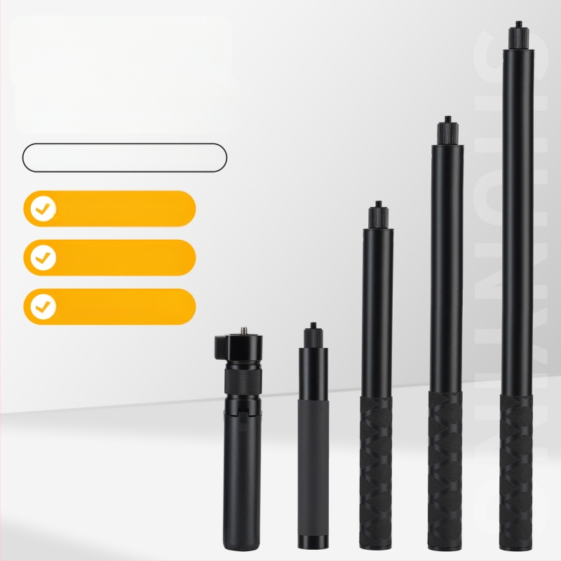 Selfie pálca forgó fogantyúval és kinyitható rúddal — alumíniumötvözet, 3 m hossz, teherbírás 2 kg, csőátmérő 2,5 cm, 5 szakasz