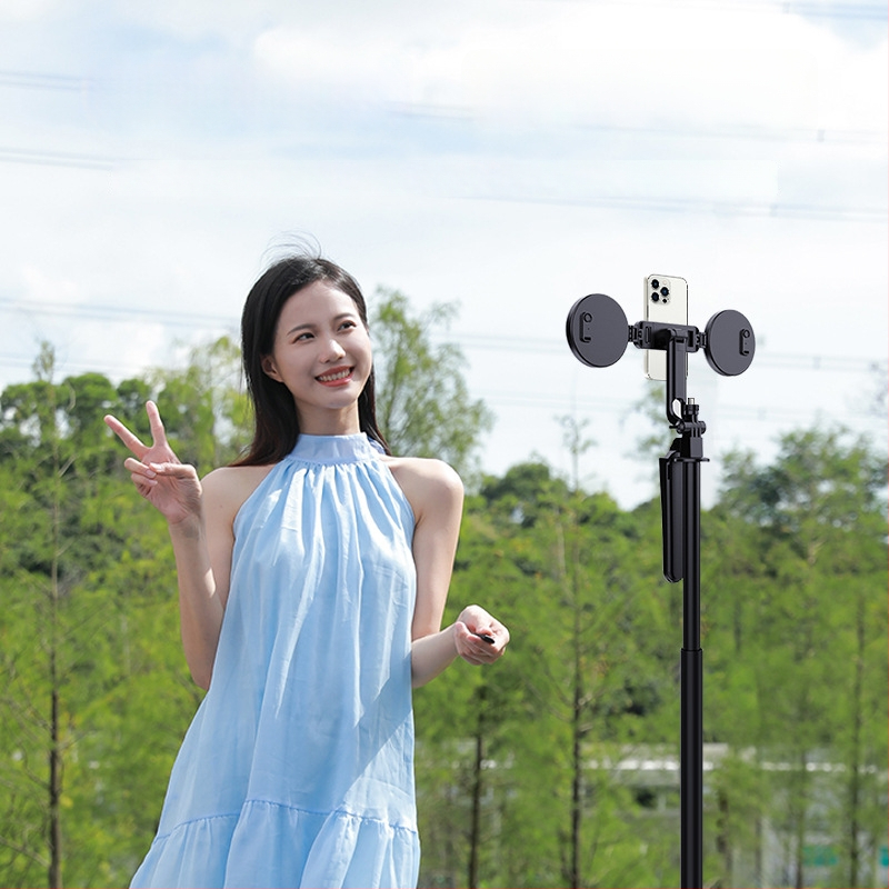Alumīnija sakausējuma selfie statīvs ar tālvadības pulti un Bluetooth, modelis H29, vertikāla uzņemšana