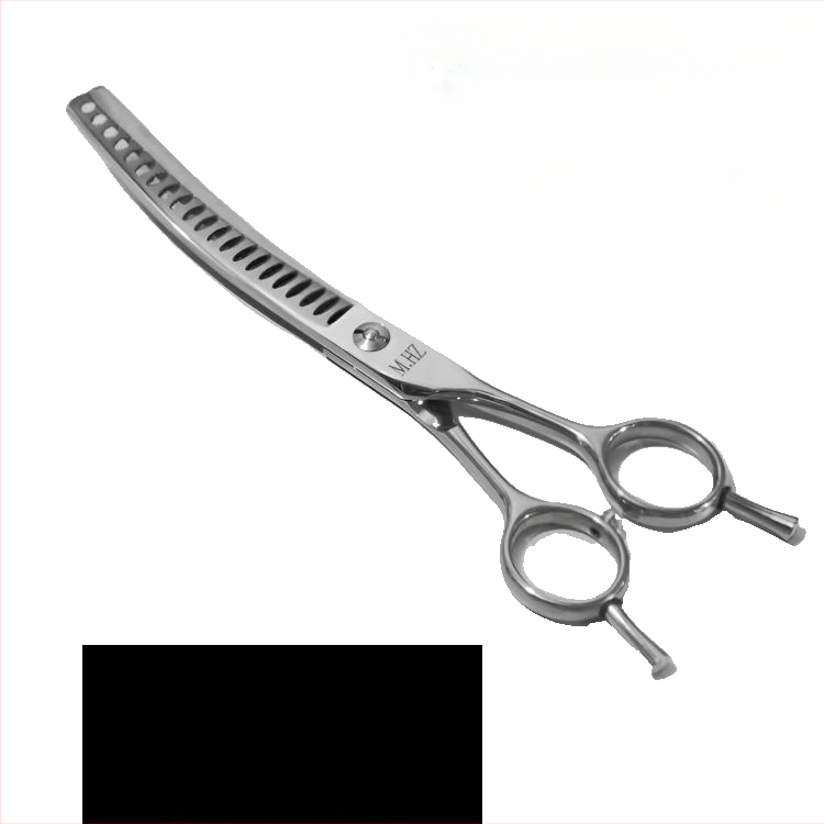Foarfece de îngrijire a câinilor cu lame curbate pentru tunderea și modelarea blănii
