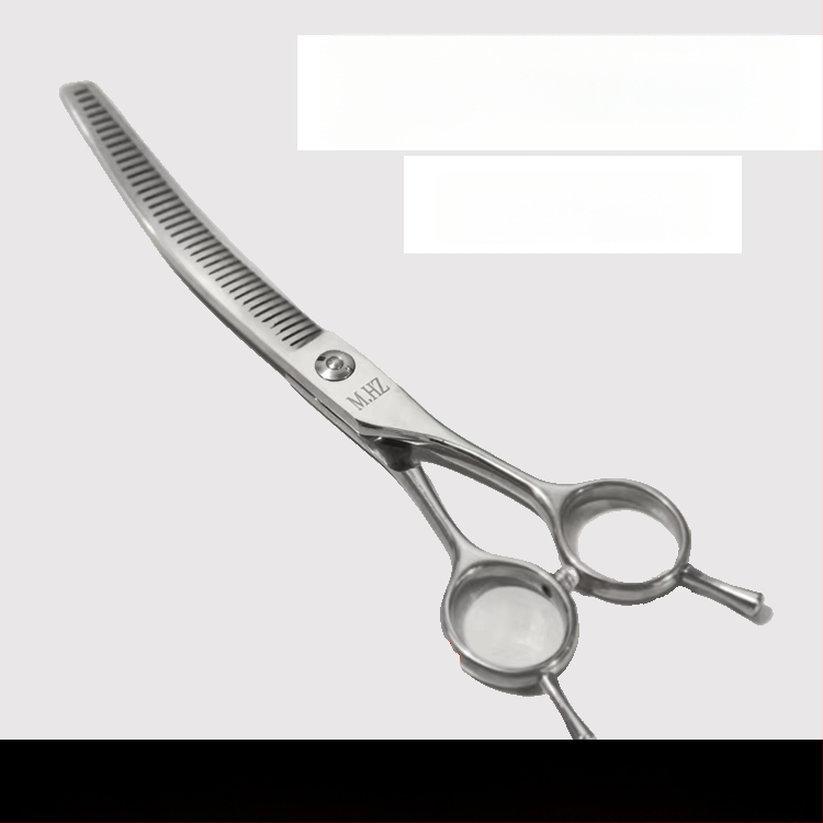 Foarfece de îngrijire a câinilor cu lame curbate pentru tunderea și modelarea blănii