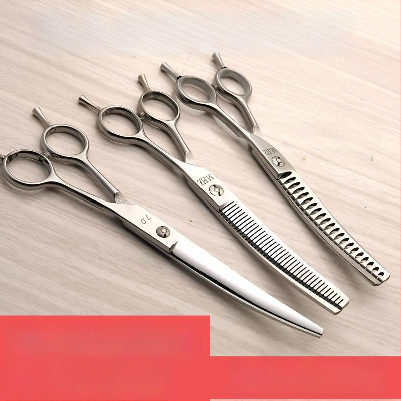 Foarfece de îngrijire a câinilor cu lame curbate pentru tunderea și modelarea blănii