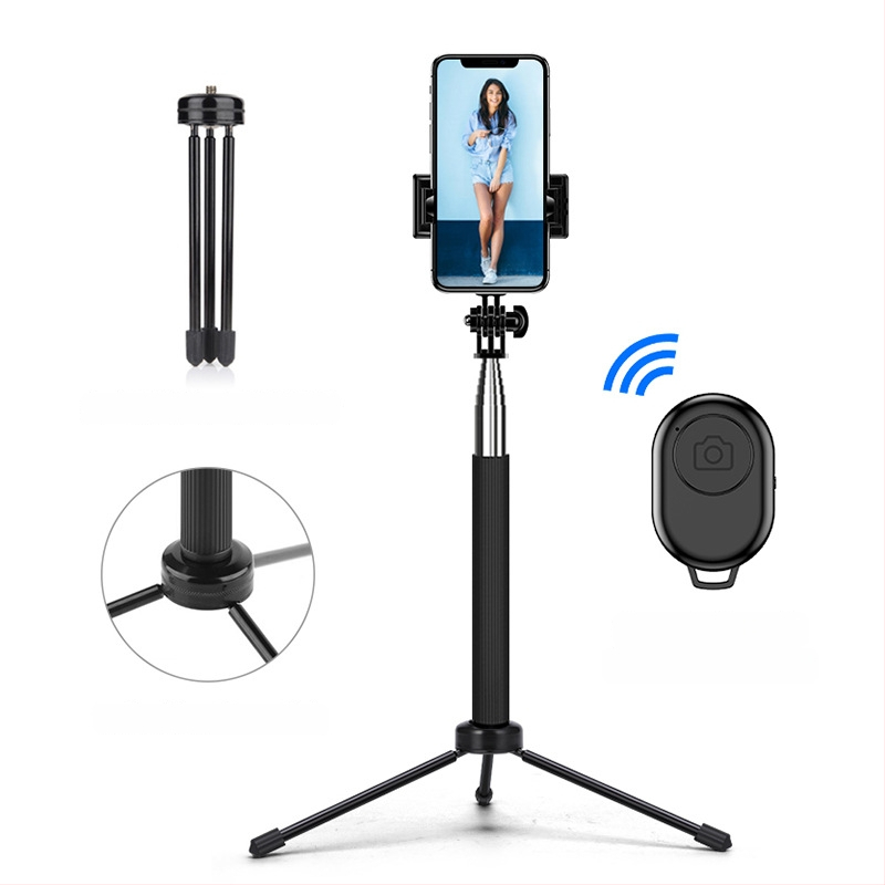 Selfie stick C8 ar Bluetooth, LED apgaismojumu un tālvadību – nerūsējošā tērauda telefona monopods