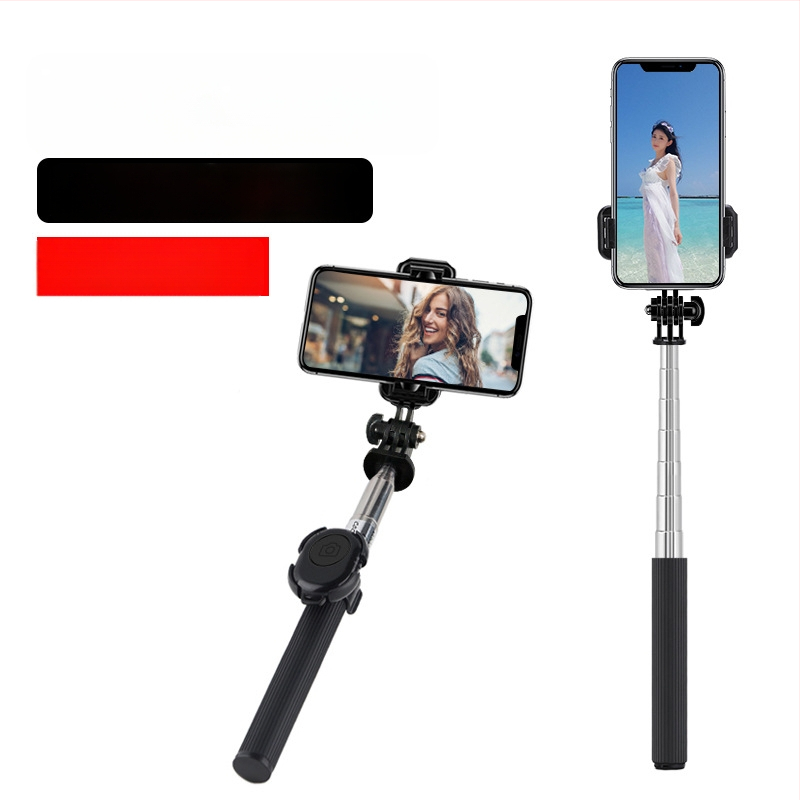 Selfie stick C8 ar Bluetooth, LED apgaismojumu un tālvadību – nerūsējošā tērauda telefona monopods