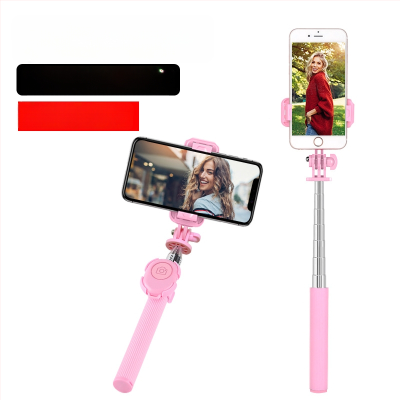 Selfie stick C8 ar Bluetooth, LED apgaismojumu un tālvadību – nerūsējošā tērauda telefona monopods