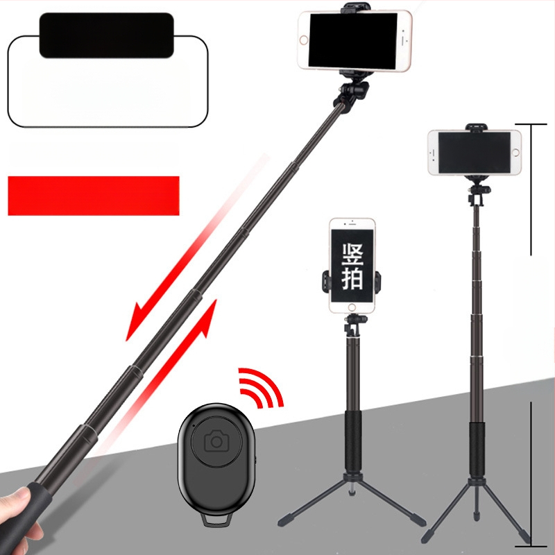 Selfie stick C8 ar Bluetooth, LED apgaismojumu un tālvadību – nerūsējošā tērauda telefona monopods