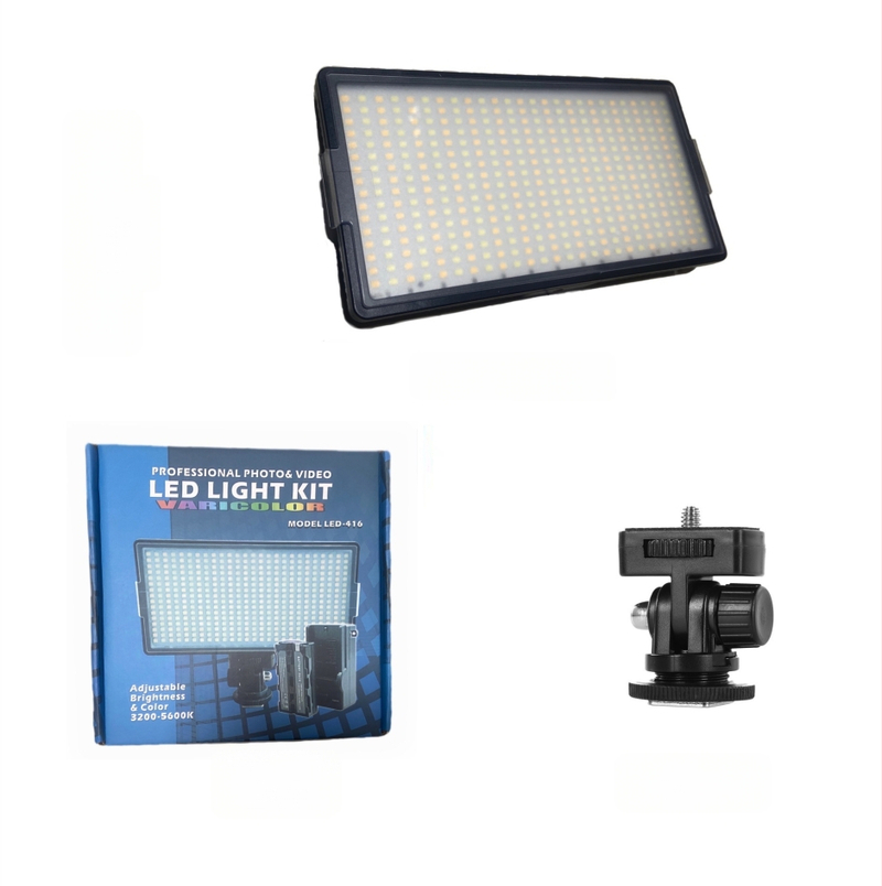 LED-416 Kaasaskantav fotograafia valgus, värvitemperatuur 3200–6500K, reguleeritav heleduse tase