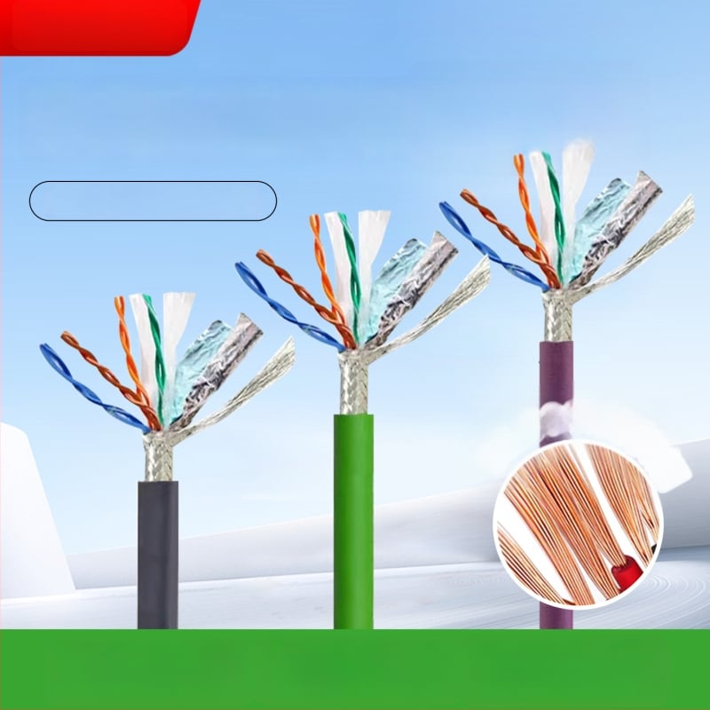 Cablu Ethernet industrial CAT5/6, flexibilitate înaltă, 8 conductori, ecranare dublă, compatibil drag-chain, aplicații servo