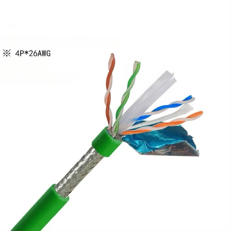 Cablu Ethernet industrial CAT5/6, flexibilitate înaltă, 8 conductori, ecranare dublă, compatibil drag-chain, aplicații servo