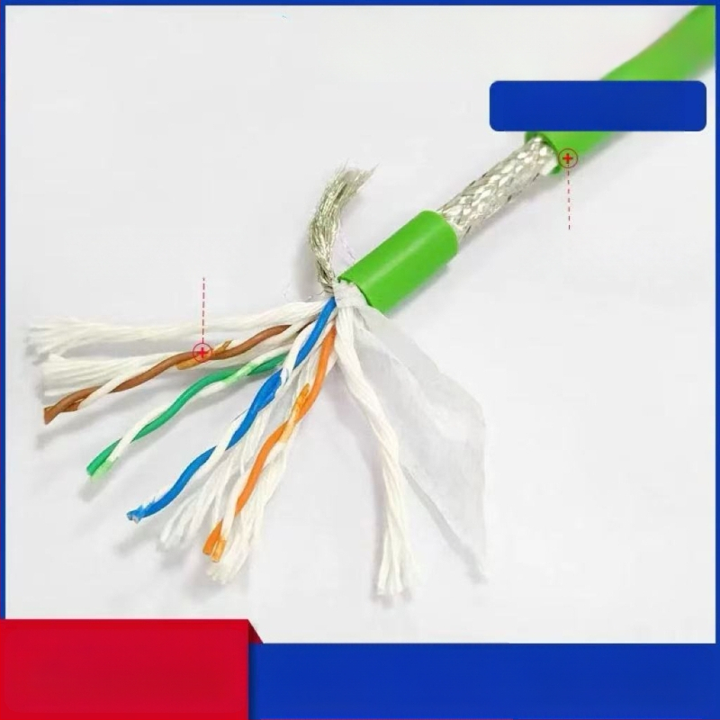 Cablu Ethernet industrial CAT5/6, flexibilitate înaltă, 8 conductori, ecranare dublă, compatibil drag-chain, aplicații servo
