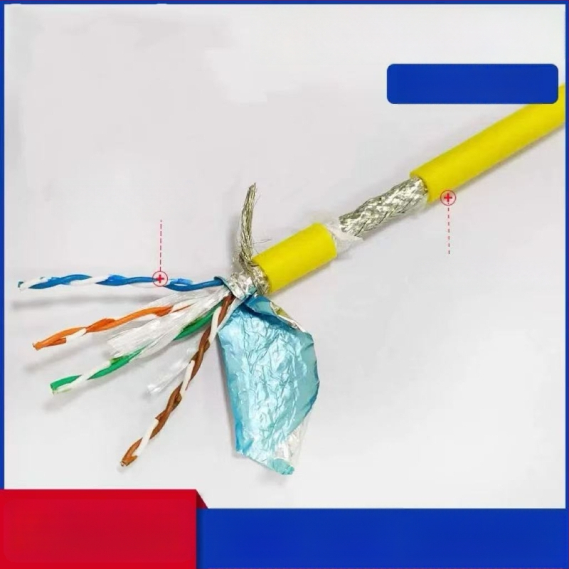 Cablu Ethernet industrial CAT5/6, flexibilitate înaltă, 8 conductori, ecranare dublă, compatibil drag-chain, aplicații servo