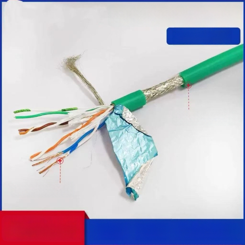 Cablu Ethernet industrial CAT5/6, flexibilitate înaltă, 8 conductori, ecranare dublă, compatibil drag-chain, aplicații servo