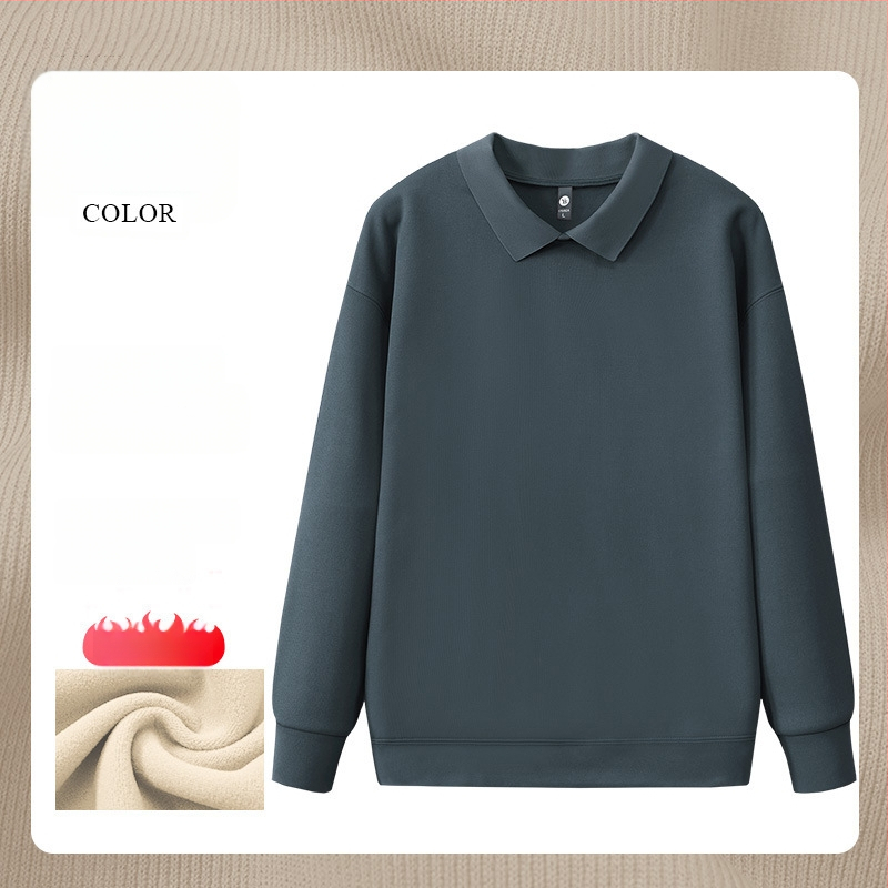 Суитшърт за маникюрен салон - работно облекло с рекламно лого, дълъг ръкав, без качулка, странични джобове, тъкан: корейска памук/полиестер смес