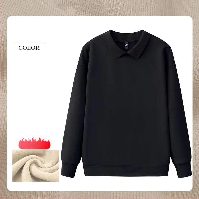 Суитшърт за маникюрен салон - работно облекло с рекламно лого, дълъг ръкав, без качулка, странични джобове, тъкан: корейска памук/полиестер смес