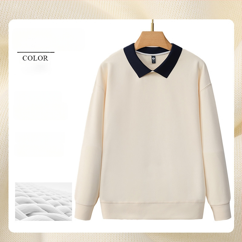 Суитшърт за маникюрен салон - работно облекло с рекламно лого, дълъг ръкав, без качулка, странични джобове, тъкан: корейска памук/полиестер смес