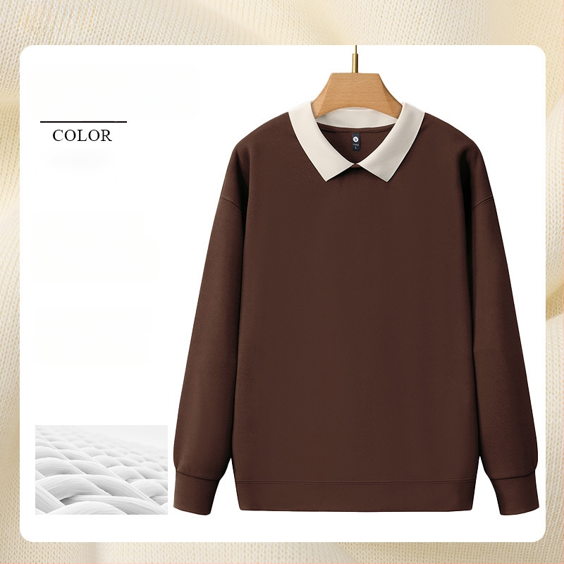 Суитшърт за маникюрен салон - работно облекло с рекламно лого, дълъг ръкав, без качулка, странични джобове, тъкан: корейска памук/полиестер смес