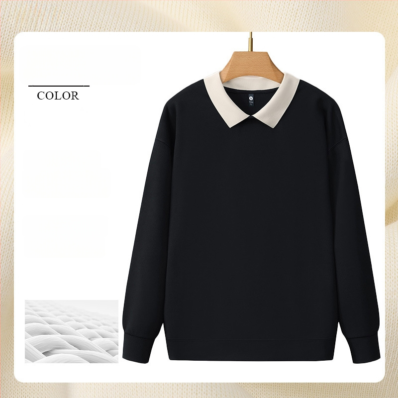 Суитшърт за маникюрен салон - работно облекло с рекламно лого, дълъг ръкав, без качулка, странични джобове, тъкан: корейска памук/полиестер смес