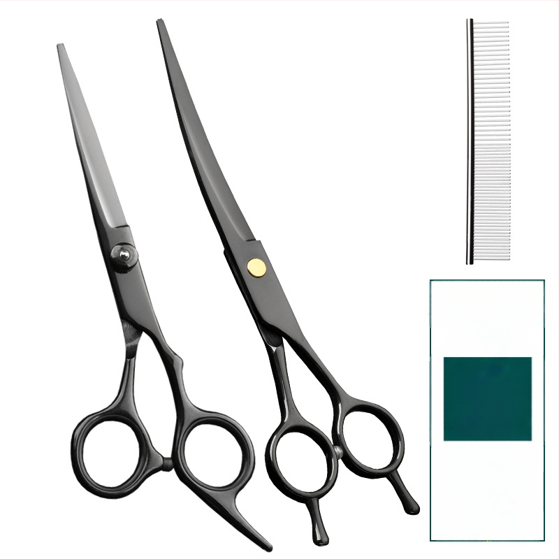 Foarfecă de îngrijire pentru animale de companie – foarfeci curbate pentru păr de câine, oțel inoxidabil 4Cr, Sillyfu