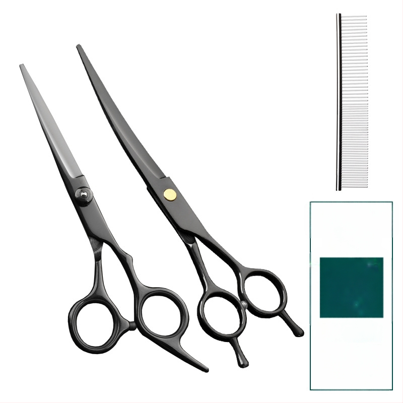 Foarfecă de îngrijire pentru animale de companie – foarfeci curbate pentru păr de câine, oțel inoxidabil 4Cr, Sillyfu