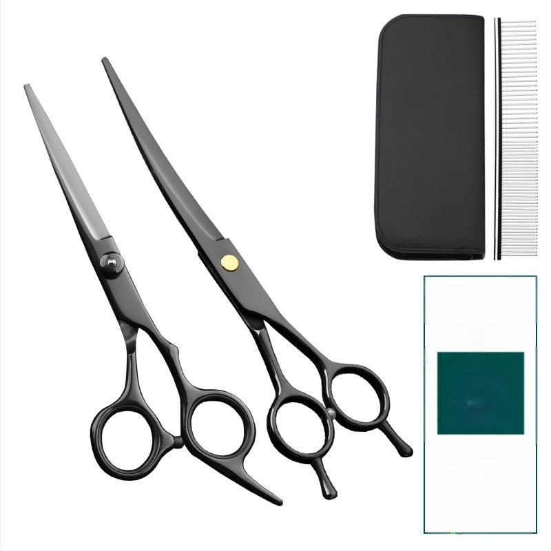 Foarfecă de îngrijire pentru animale de companie – foarfeci curbate pentru păr de câine, oțel inoxidabil 4Cr, Sillyfu