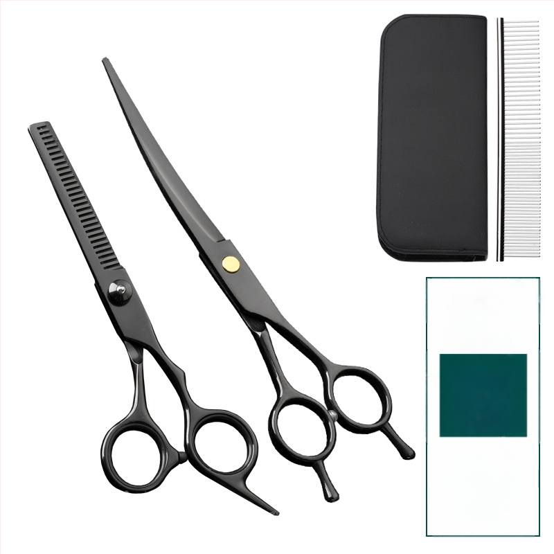 Foarfecă de îngrijire pentru animale de companie – foarfeci curbate pentru păr de câine, oțel inoxidabil 4Cr, Sillyfu