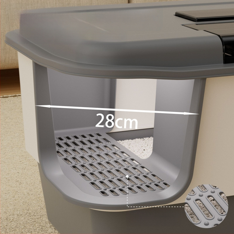 Κουτί άμμου γάτας, πλήρως κλειστό, απομονώνει οσμές, αντιπιτσιλιστικό, τύπος διαδρόμου, PP υλικό