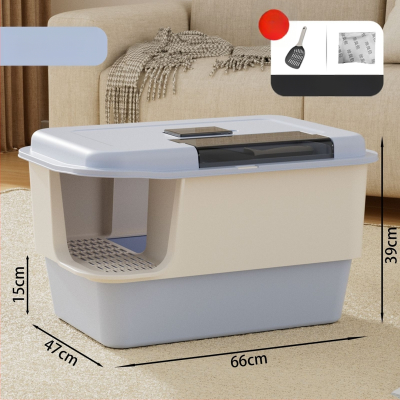 Κουτί άμμου γάτας, πλήρως κλειστό, απομονώνει οσμές, αντιπιτσιλιστικό, τύπος διαδρόμου, PP υλικό