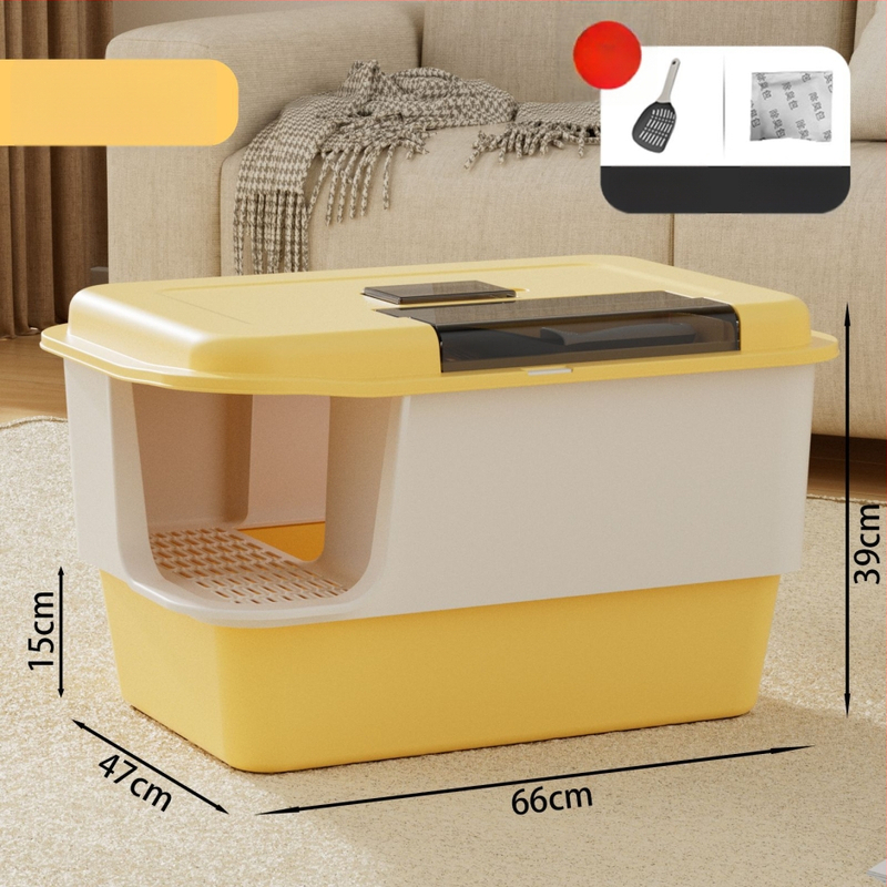 Κουτί άμμου γάτας, πλήρως κλειστό, απομονώνει οσμές, αντιπιτσιλιστικό, τύπος διαδρόμου, PP υλικό