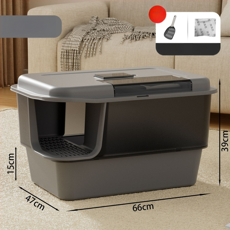 Κουτί άμμου γάτας, πλήρως κλειστό, απομονώνει οσμές, αντιπιτσιλιστικό, τύπος διαδρόμου, PP υλικό