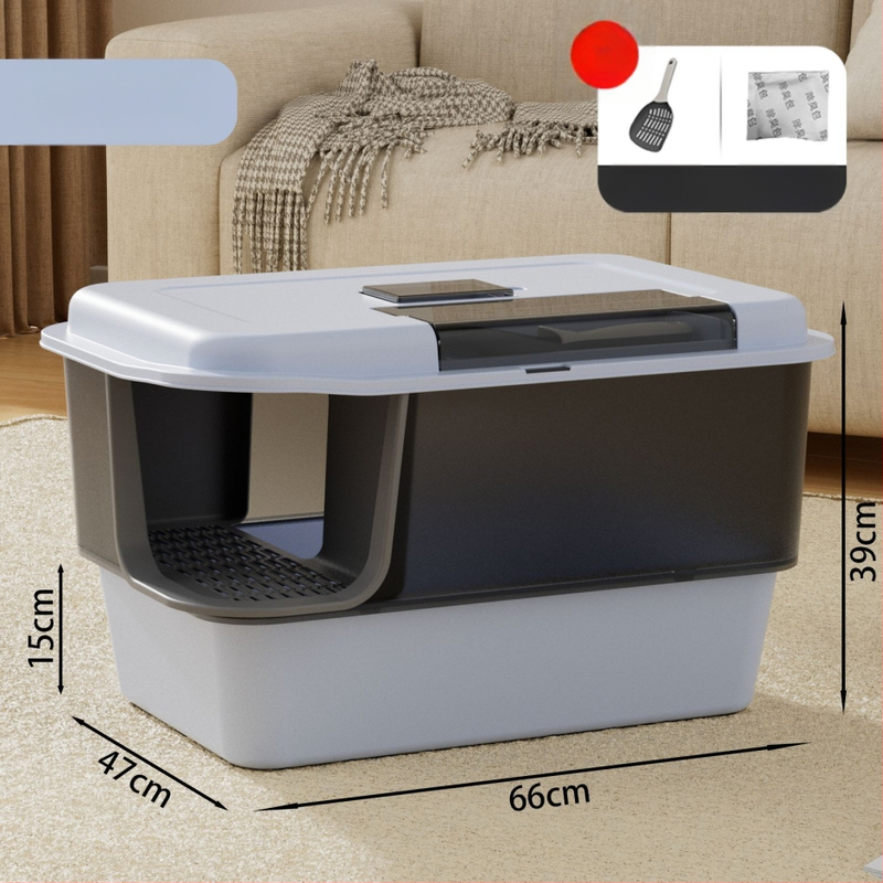 Κουτί άμμου γάτας, πλήρως κλειστό, απομονώνει οσμές, αντιπιτσιλιστικό, τύπος διαδρόμου, PP υλικό