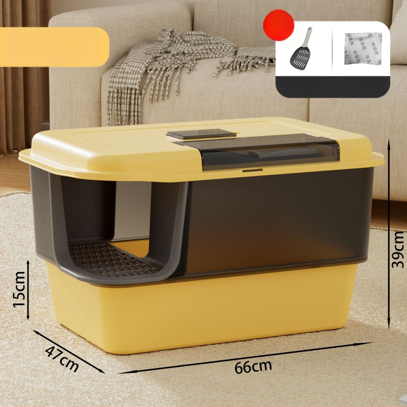 Κουτί άμμου γάτας, πλήρως κλειστό, απομονώνει οσμές, αντιπιτσιλιστικό, τύπος διαδρόμου, PP υλικό