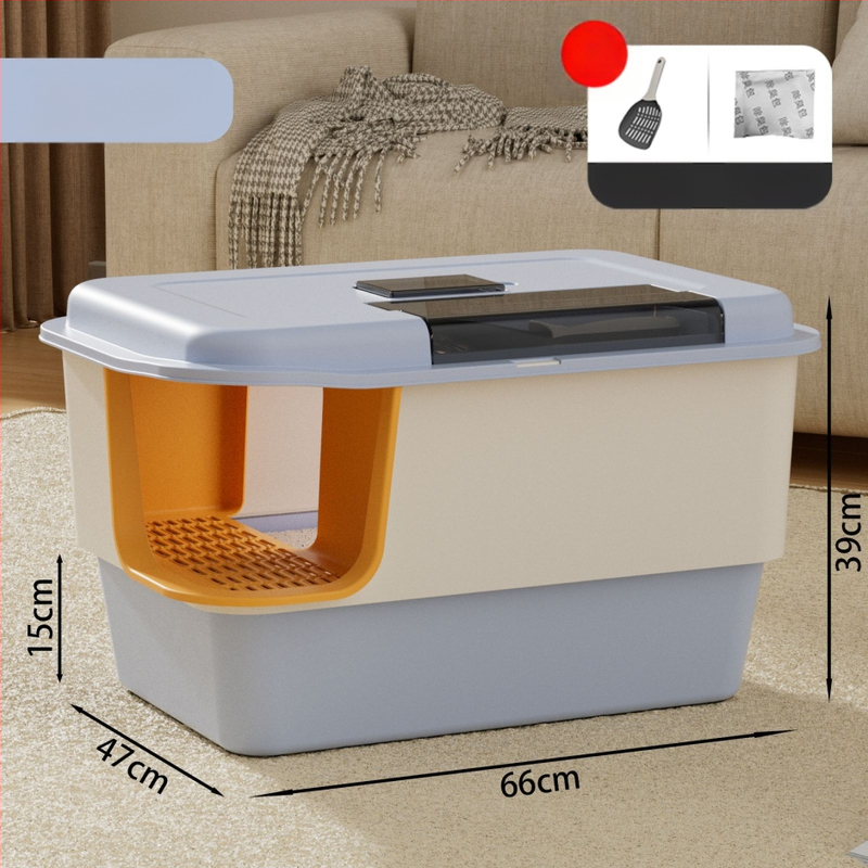 Κουτί άμμου γάτας, πλήρως κλειστό, απομονώνει οσμές, αντιπιτσιλιστικό, τύπος διαδρόμου, PP υλικό