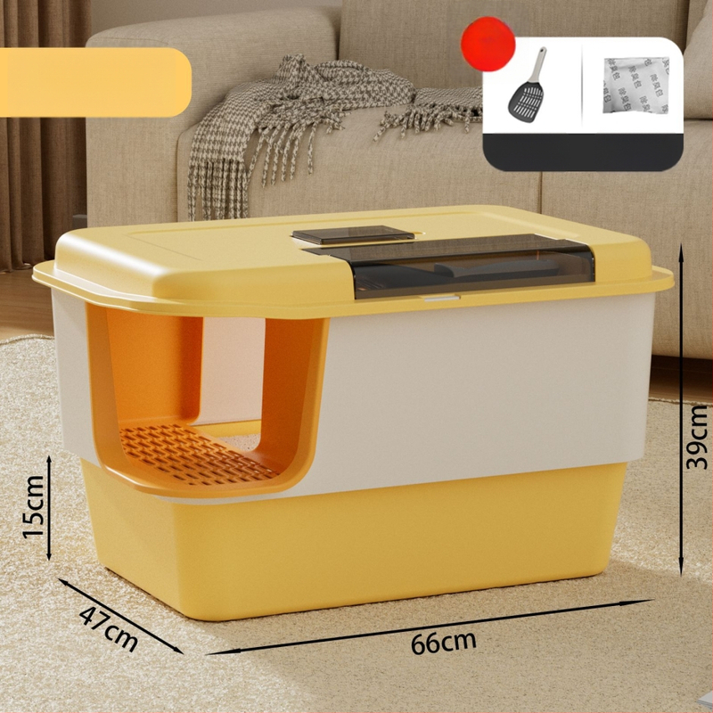 Κουτί άμμου γάτας, πλήρως κλειστό, απομονώνει οσμές, αντιπιτσιλιστικό, τύπος διαδρόμου, PP υλικό