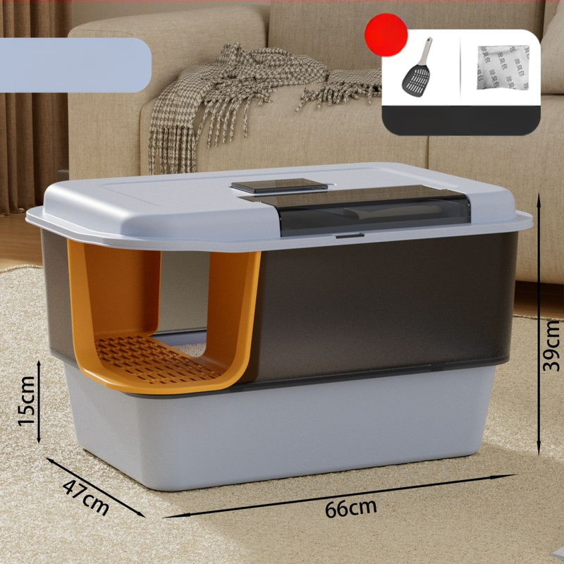 Κουτί άμμου γάτας, πλήρως κλειστό, απομονώνει οσμές, αντιπιτσιλιστικό, τύπος διαδρόμου, PP υλικό