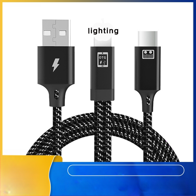 Καλώδιο ήχου OTG με πολλαπλούς διασύνδεσμους, 1–2 διακλαδώσεις, συμβατό με Apple Type-C, επεκτειόμενος μεταφορέας, διασυνδέσεις Lightning/OTG/Micro USB/Type-C, μέγιστη ισχύς εξόδου 10, υλικό: ύφανση
