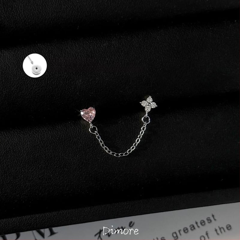 Sieviešu titāna tērauda auskari ar divām caurumiem, garš slāņots ķēdīte, zvaigznītes forma, elektroplēšana