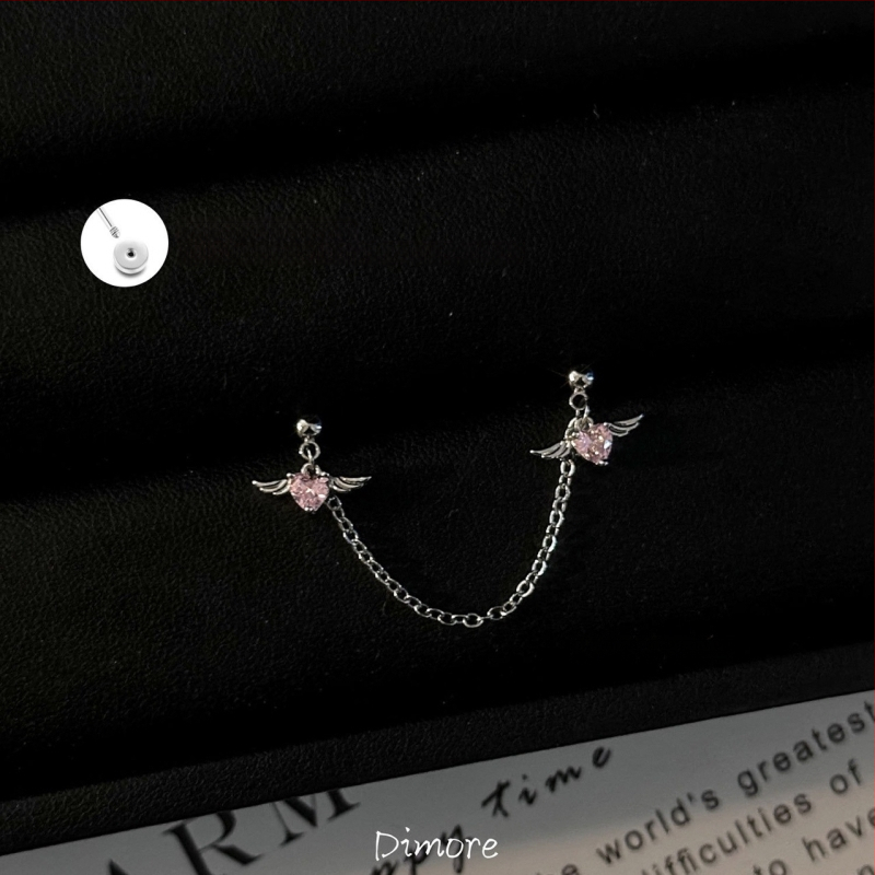 Sieviešu titāna tērauda auskari ar divām caurumiem, garš slāņots ķēdīte, zvaigznītes forma, elektroplēšana