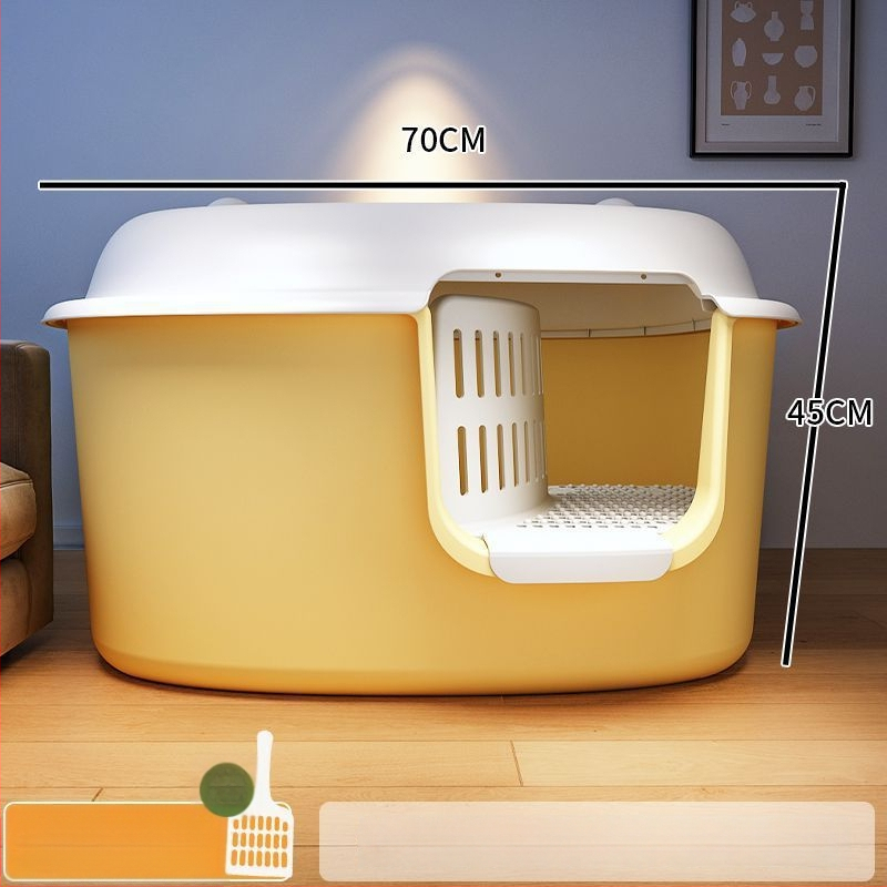 Κουτί άμμου γάτας, τύπος διαδρόμου, anti-splash, ημι-κλειστό, διαφανές, PVC κατασκευή