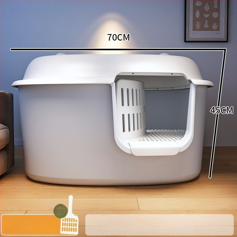 Κουτί άμμου γάτας, τύπος διαδρόμου, anti-splash, ημι-κλειστό, διαφανές, PVC κατασκευή