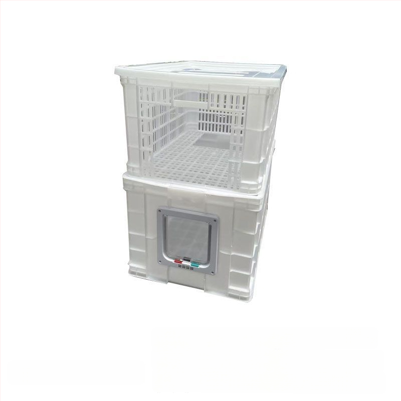 Κάδος άμμου γάτας διπλού επιπέδου, αναδιπλόμενος, PVC, ανοιχτής κορυφής, αντιοσμικός