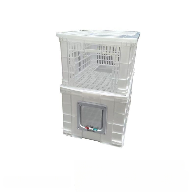 Κάδος άμμου γάτας διπλού επιπέδου, αναδιπλόμενος, PVC, ανοιχτής κορυφής, αντιοσμικός