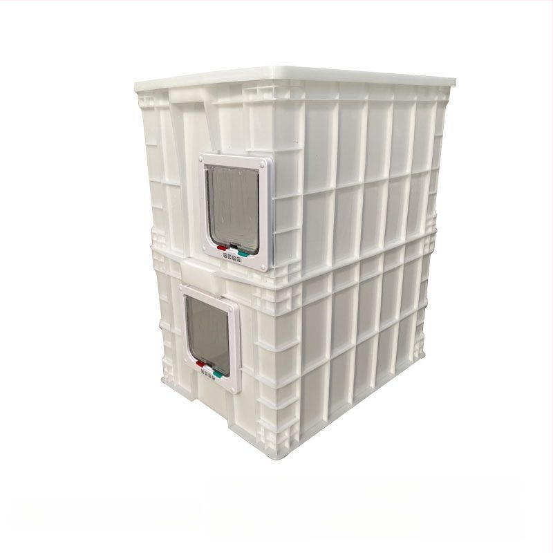 Κάδος άμμου γάτας διπλού επιπέδου, αναδιπλόμενος, PVC, ανοιχτής κορυφής, αντιοσμικός