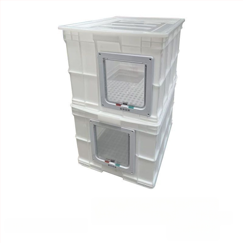 Κάδος άμμου γάτας διπλού επιπέδου, αναδιπλόμενος, PVC, ανοιχτής κορυφής, αντιοσμικός