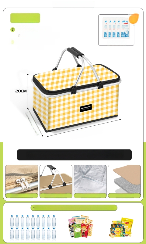 Geantă termoizolată pentru picnic, pentru livrări la pachet și camping - Capacitate mare, Material impermeabil, Utilizare generală