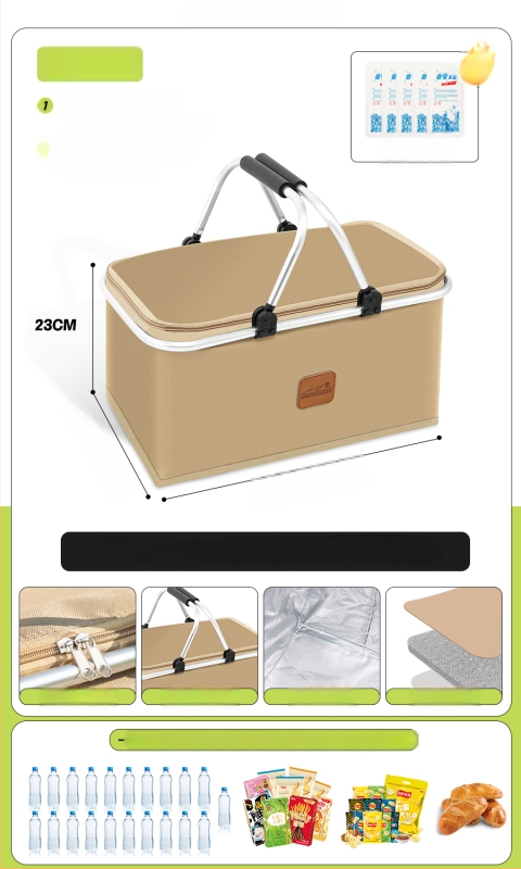 Geantă termoizolată pentru picnic, pentru livrări la pachet și camping - Capacitate mare, Material impermeabil, Utilizare generală