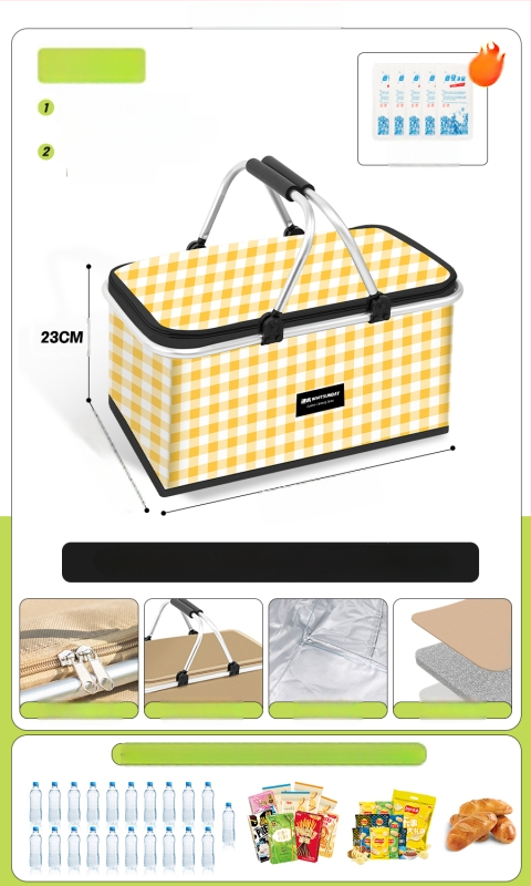 Geantă termoizolată pentru picnic, pentru livrări la pachet și camping - Capacitate mare, Material impermeabil, Utilizare generală