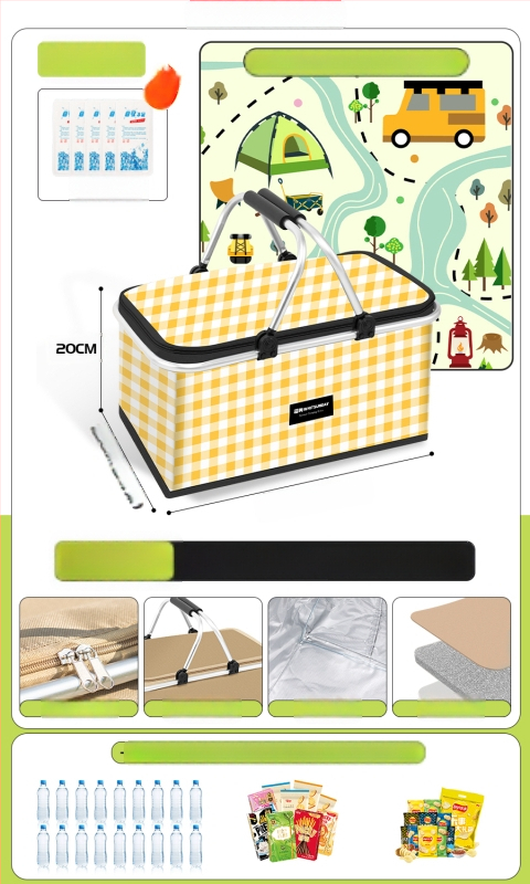 Geantă termoizolată pentru picnic, pentru livrări la pachet și camping - Capacitate mare, Material impermeabil, Utilizare generală